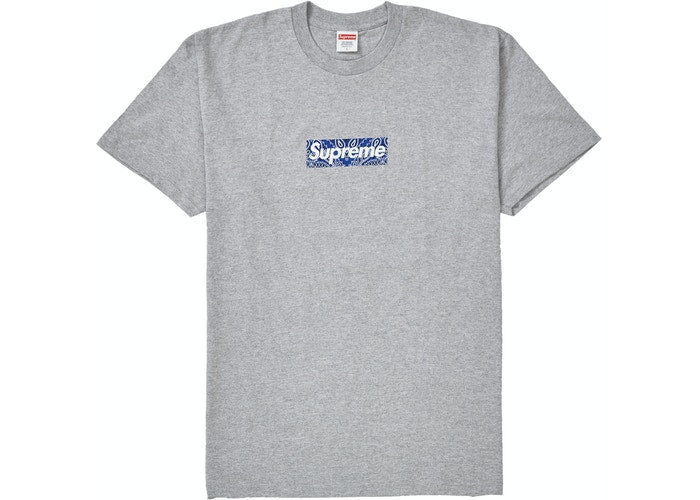 Supreme Bandana Box Logo Tee Heather Grey