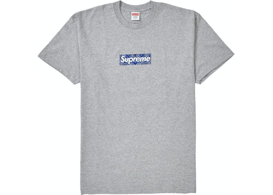 Supreme Bandana Box Logo Tee Heather Grey